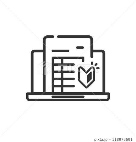 はじめての確定申告の初心者アイコン(白黒) 118973691