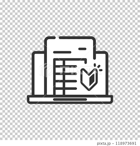 はじめての確定申告の初心者アイコン(白黒) 118973691