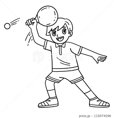 Table Tennis Player Forehand Position Isolated Table Tennis Player Forehand Position Isolated 118974096