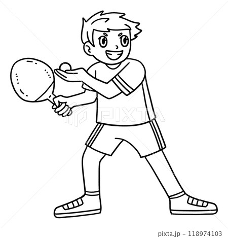 Table Tennis Player Ready to Serve Ball Isolated Table Tennis Player Ready to Serve Ball Isolated 118974103