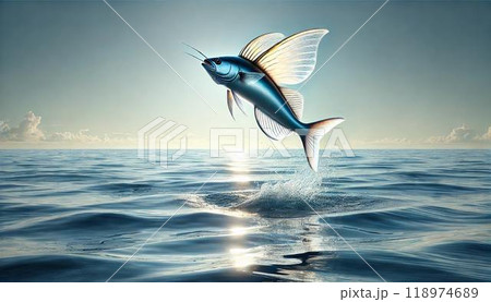 海面を跳ぶ魚 海面を跳ぶ魚 118974689