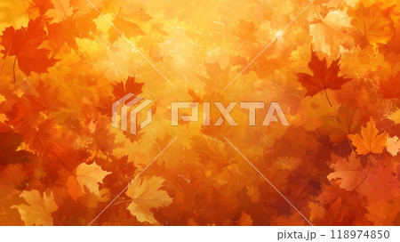 Autumn Leaves in Warm Tones Creating a Vibrant Seasonal Background_3 118974850