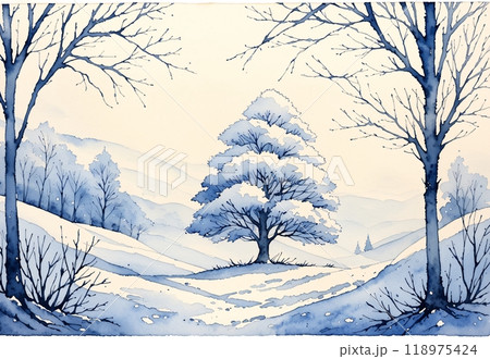 森の中の白い木の風景 森の中の白い木の風景 118975424