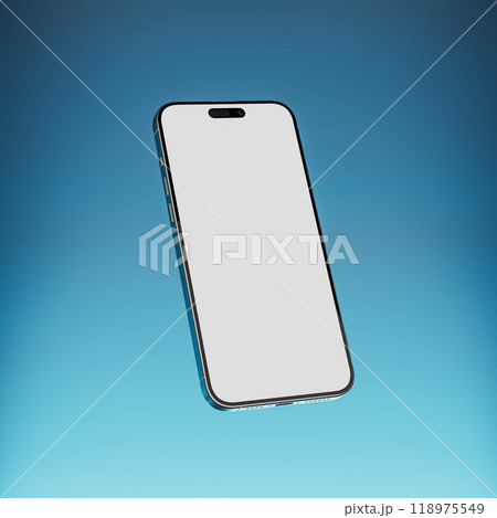 Modern phone mockup with blank empty screen on blue gradient background, 3d render 118975549
