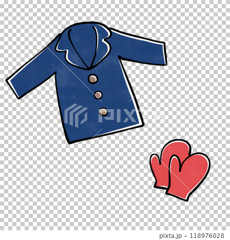 Coat and gloves illustration 118976028