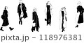 さまざまなポーズの女性のシルエット 118976381