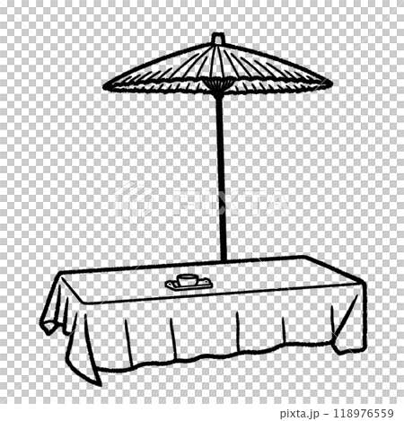 茶館長凳和戶外遮陽傘 茶館長凳和戶外遮陽傘 118976559