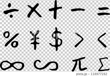 Mathematics Arithmetic Symbols Calculation Set 118977282