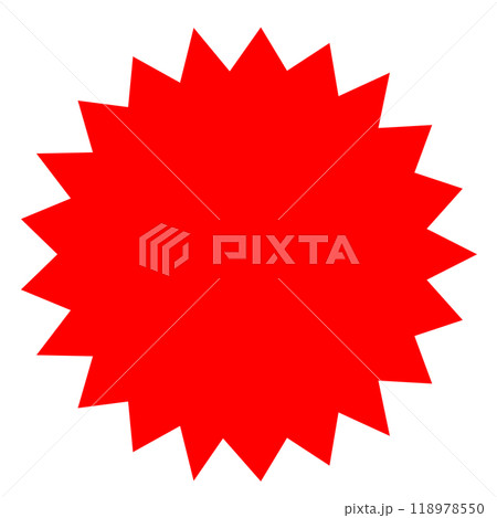 目立つ赤色のトゲトゲ背景の見出しイラスト 目立つ赤色のトゲトゲ背景の見出しイラスト 118978550
