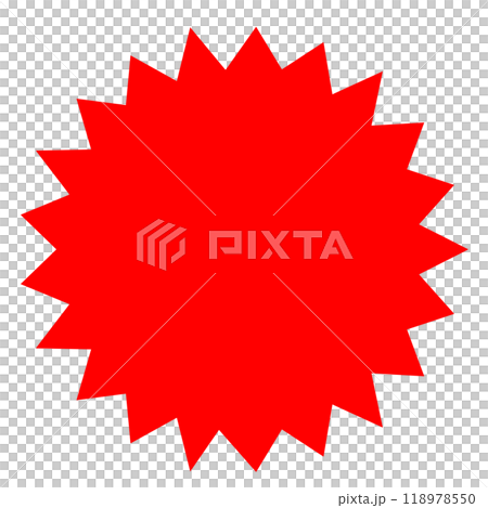 目立つ赤色のトゲトゲ背景の見出しイラスト 目立つ赤色のトゲトゲ背景の見出しイラスト 118978550