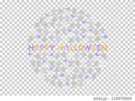 Halloween ghost pattern circular icon illustration Halloween ghost pattern circular icon illustration 118978809