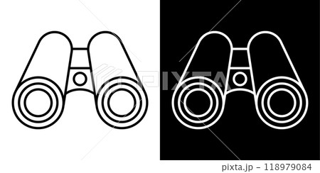 双眼鏡の編集可能な線画アイコンイラスト 118979084