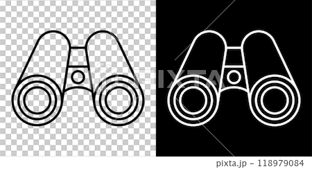 双眼鏡の編集可能な線画アイコンイラスト 118979084