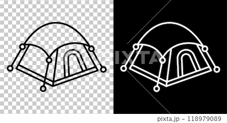 Editable line icon illustration of a tent 118979089