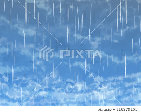 青色の雨雲と雨 青色の雨雲と雨 118979165