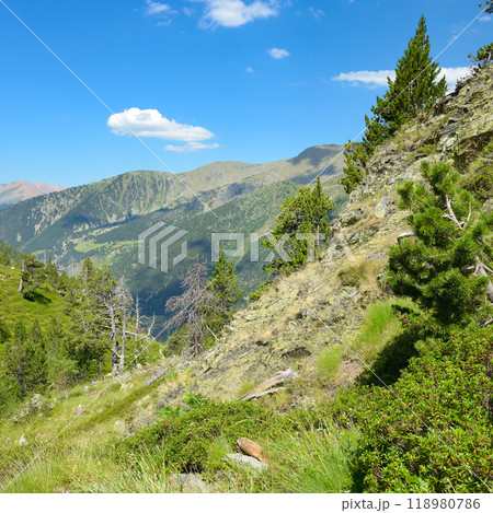 Picturesque valley in high mountains. Andorra. 118980786
