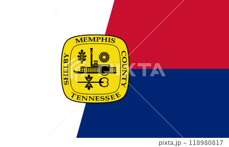 Flag of the city of Memphis, Tennessee, USA, original colors and proportions. Illustration 118980817