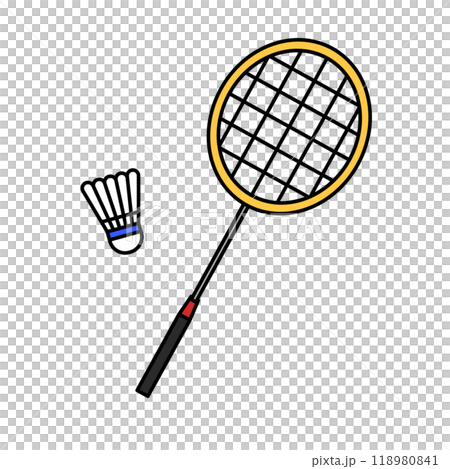 Badminton racket and shuttlecock, badminton 118980841