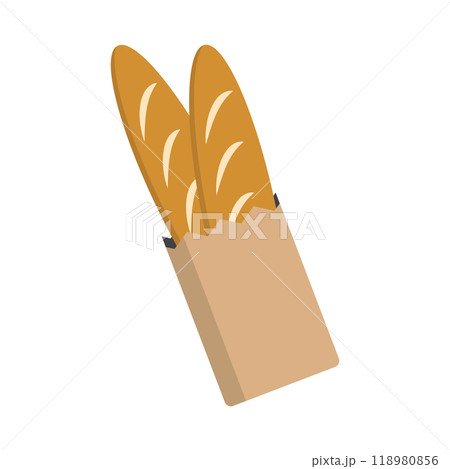 フランスパンと紙袋 118980856