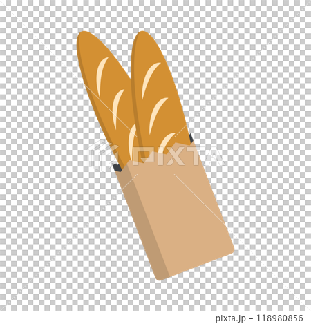 フランスパンと紙袋 118980856