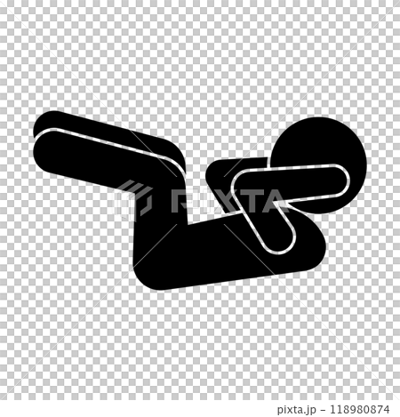 Abdominal crunches silhouette Abdominal crunches silhouette 118980874