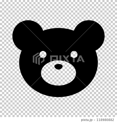 熊臉剪影 泰迪熊 熊臉剪影 泰迪熊 118980882
