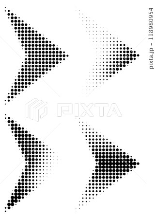 Halftone Arrow Symbol Set Halftone Arrow Symbol Set 118980954
