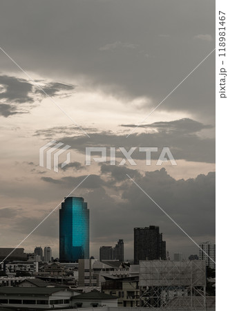 Architecture exterior of Modern high-rise buildings of Dramatic sky in the city of Bangkok. Architecture exterior of Modern high-rise buildings of Dramatic sky in the city of Bangkok. 118981467