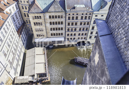 Panoramic view of Prague's rooftops, Czech Republic 118981813