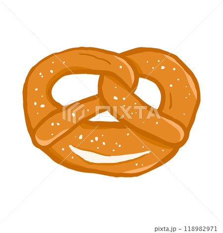 Hand drawn traditional German pretzel Hand drawn traditional German pretzel 118982971