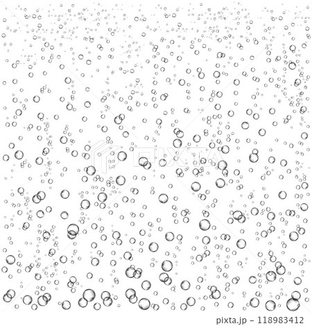 Oxygen air bubbles  flow  in water on white  background. 118983412