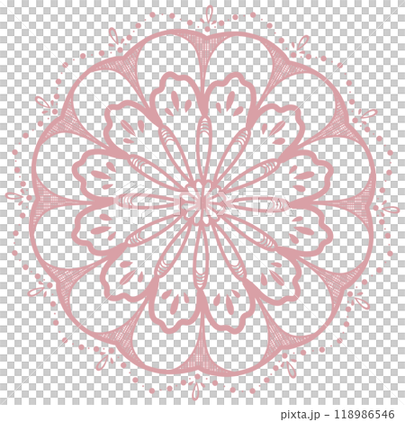 可愛い模様のピンクのレース 118986546