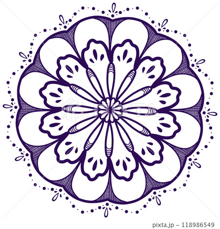 可愛い模様の紫のレース 118986549