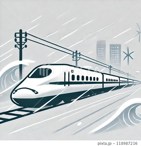 台風と新幹線 台風と新幹線 118987216