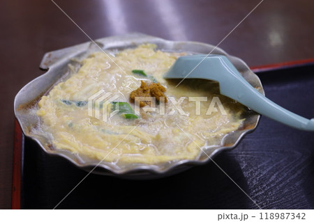 青森ご当地グルメのホタテの貝焼き味噌 118987342