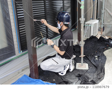 住宅塗装40サッシ外壁塗装 118987679