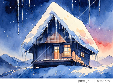 雪降るコテージ 118988689