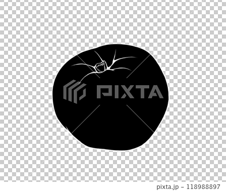 りんごのシルエットイラスト（白フチあり） 118988897