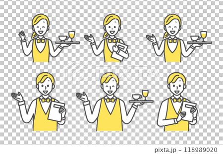 身穿制服的服務生為顧客服務 118989020