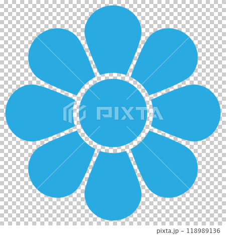 花のアイコン 青 118989136