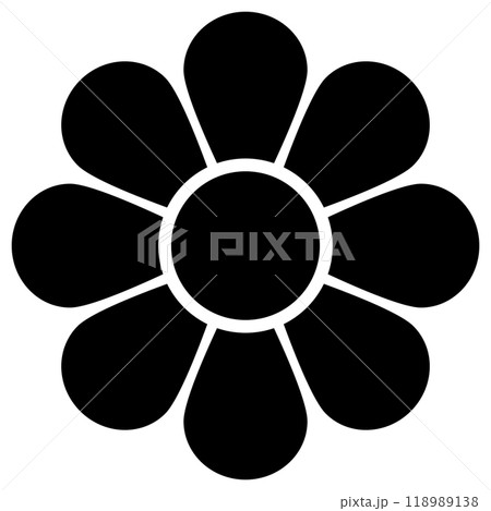 花のアイコン 黒 118989138