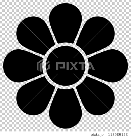 花のアイコン 黒 118989138