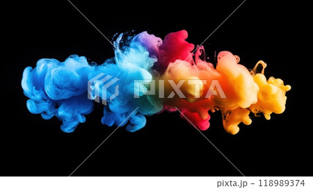 colors dropped into liquid colors dropped into liquid 118989374