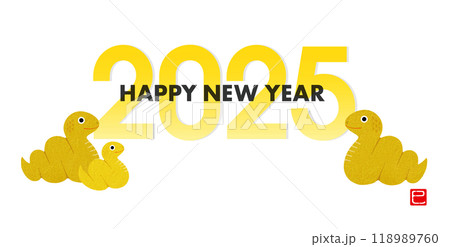 2025 年賀状 巳年の干支家族のイラスト 2025 年賀状 巳年の干支家族のイラスト 118989760