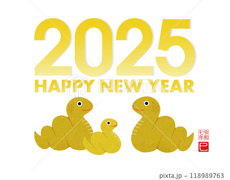 2025 年賀状 巳年の干支家族のイラスト 2025 年賀状 巳年の干支家族のイラスト 118989763
