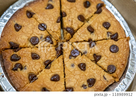 Close-up photo of sliced Chocolate Chip Cookies Close-up photo of sliced Chocolate Chip Cookies 118989912