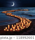 キャンドルが灯る月夜の海 118992601