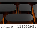 3d render illustration A black and orange image of a keyboard with a black background 118992981