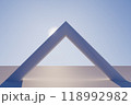 3d render illustration A white triangle is shown in the sunlight 118992982