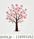 春の象徴、満開の桜の木のイラスト 118993262